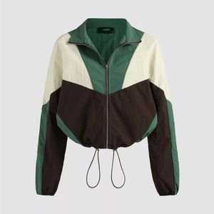 ShopCider Color Block Drawstring Jacket